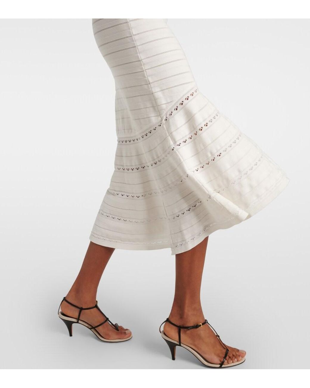 Victoria Beckham White Cami Cutout Midi Dress