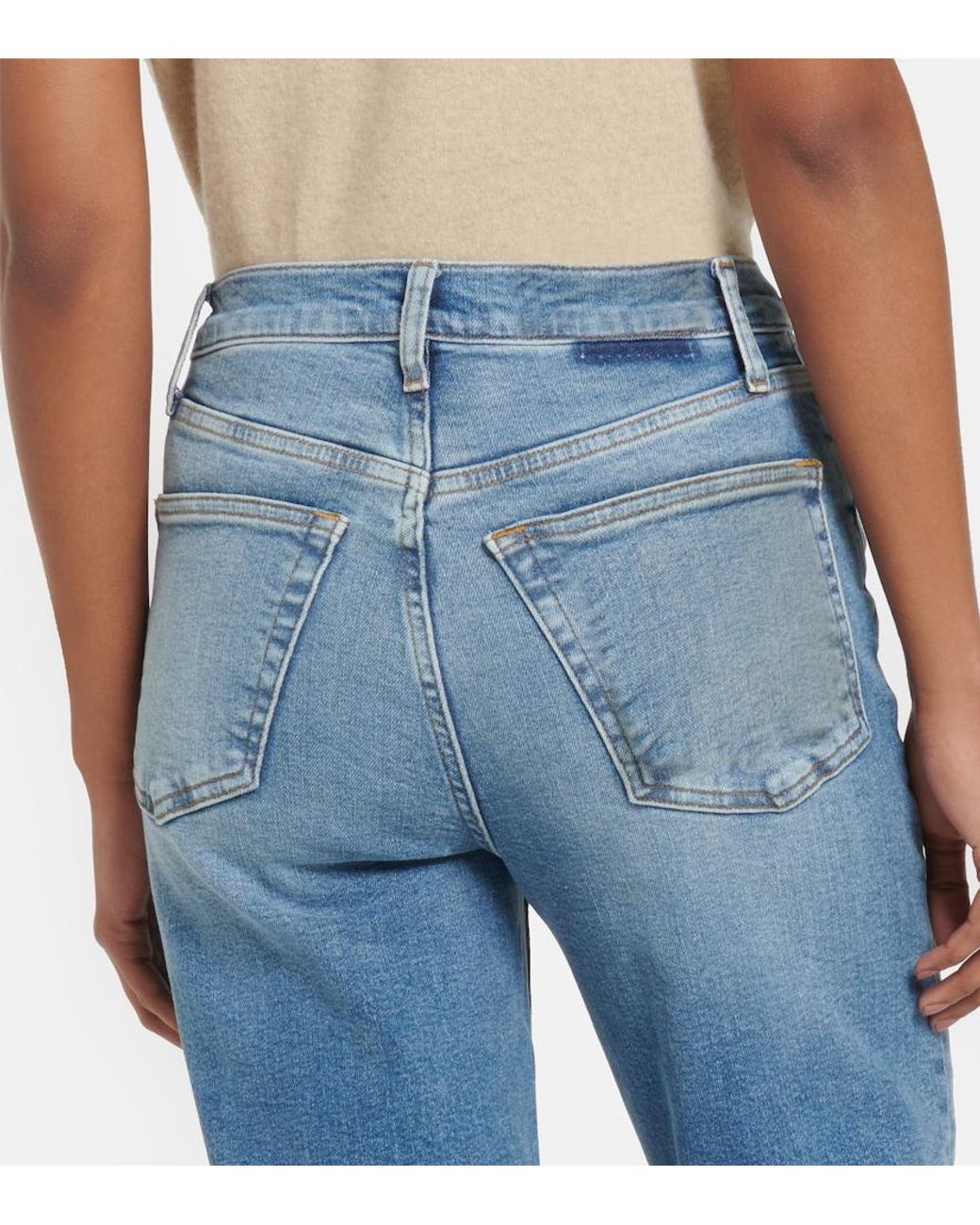 Re/done Blue '70S High-Rise Wide Jeans