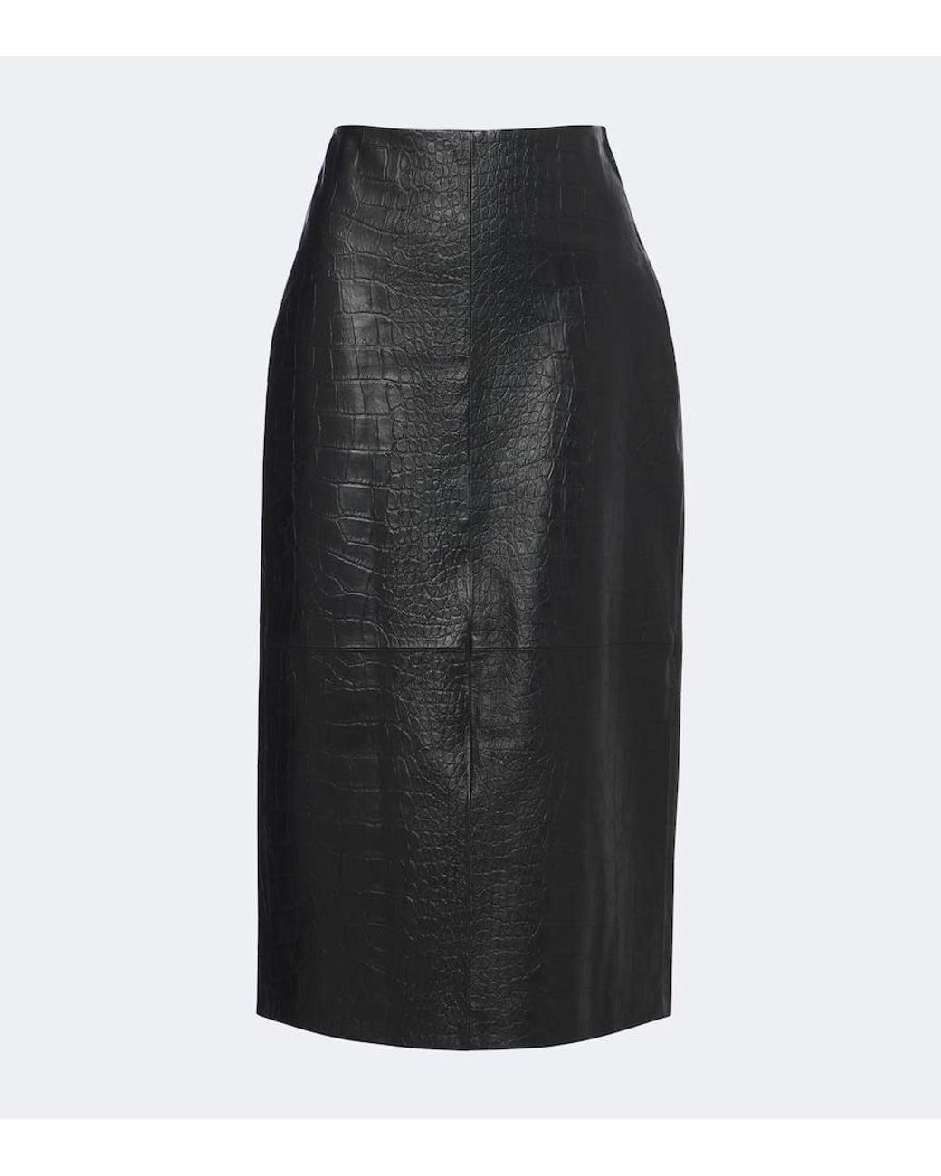 Arma Black Meeka Croc-Effect Leather Pencil Skirt