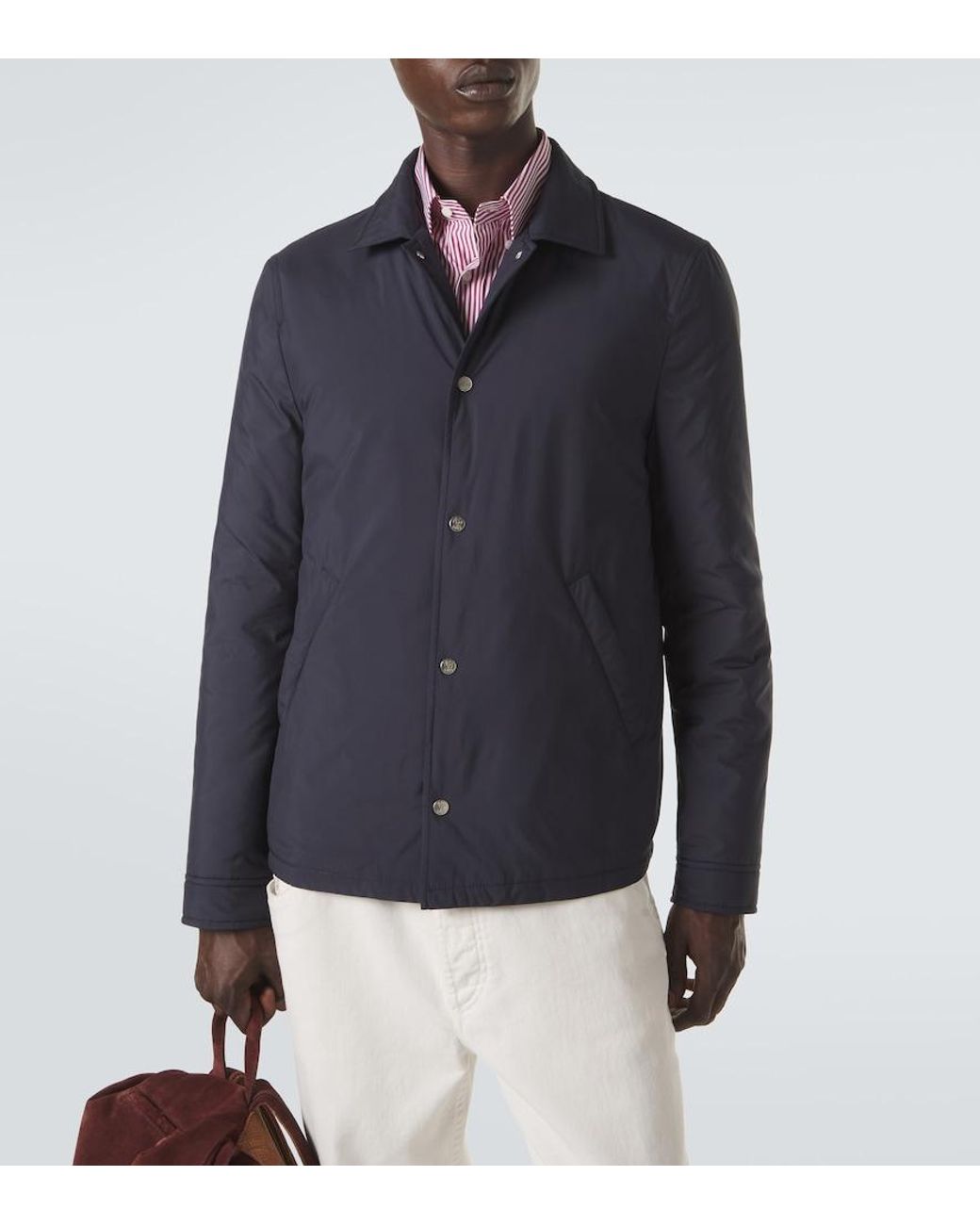 Brunello Cucinelli Blue Technical Jacket for men