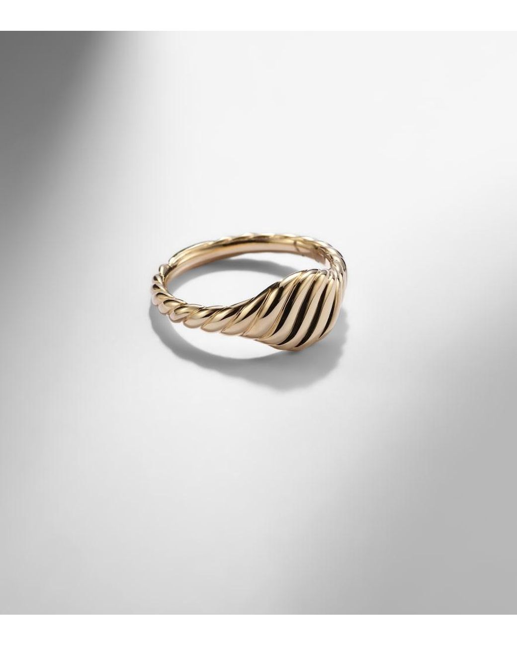 David Yurman White Sculpted Cable 18Kt Pinky Ring