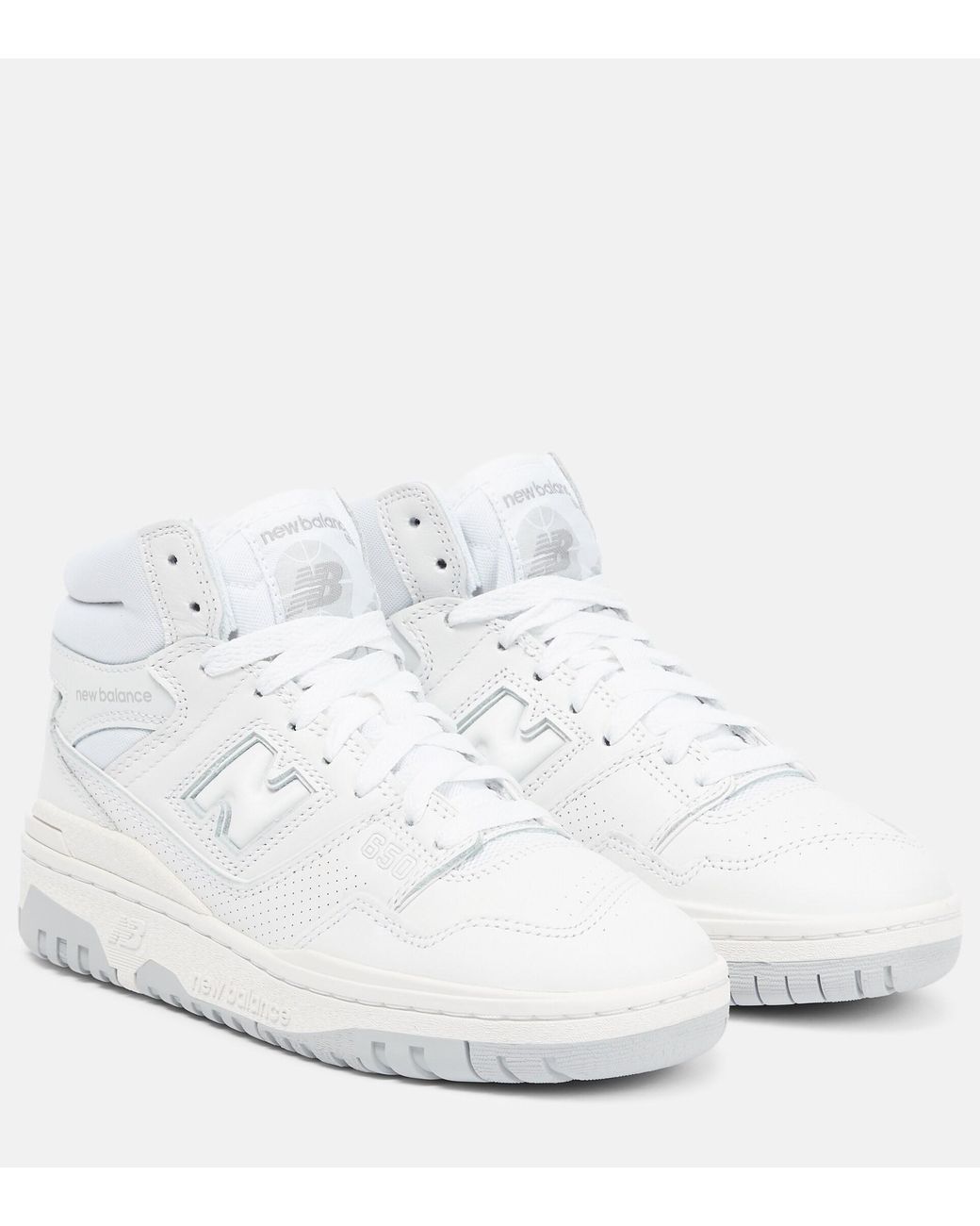 New Balance 650 Leather High-top Sneakers in White | Lyst