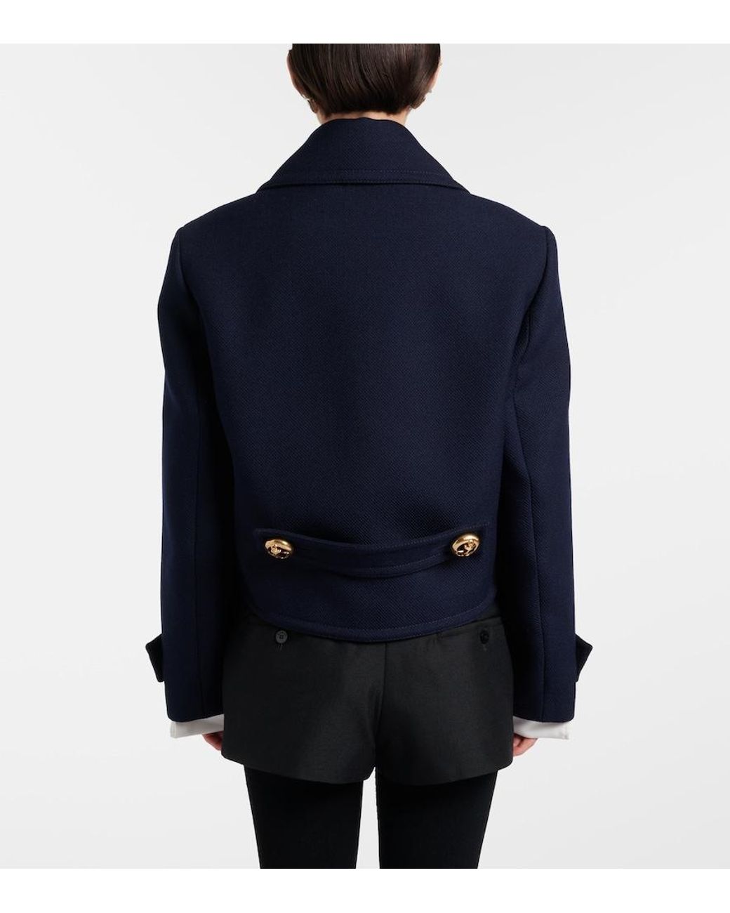 Balenciaga Blue Double-Breasted Wool Jacket