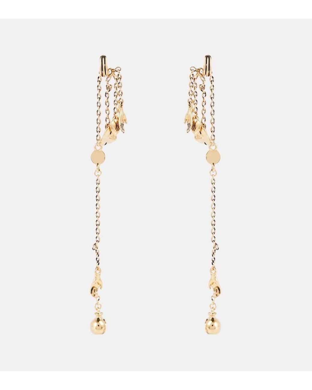 Lemaire White Estampe Drop Earrings