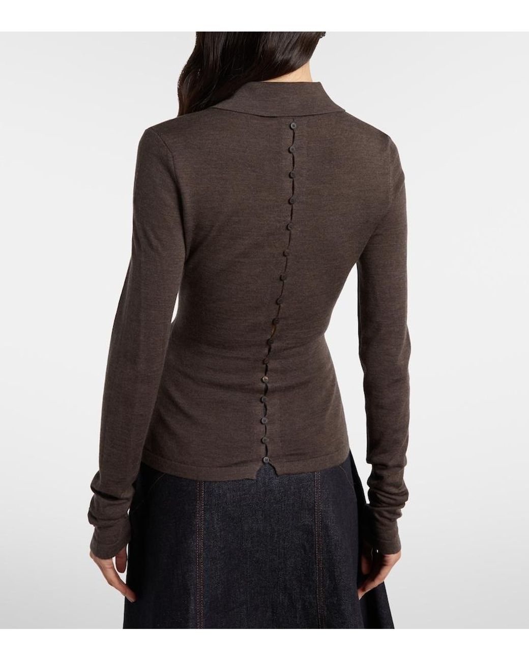 Jacquemus Brown Wool Polo Shirt