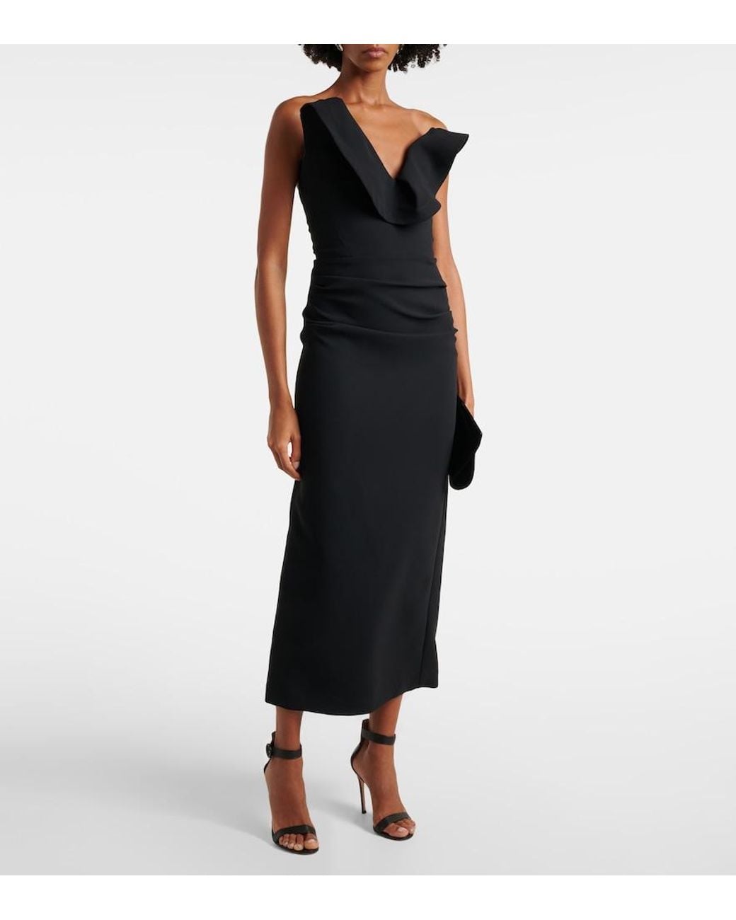 Maticevski Black Requiem Ruffled Maxi Dress