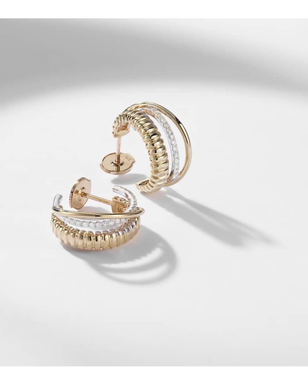 Yvonne Léon White Ohrringe Un Deux Trois Berlingot Aus 9Kt Weissgold (375/1000) Mit Diamanten