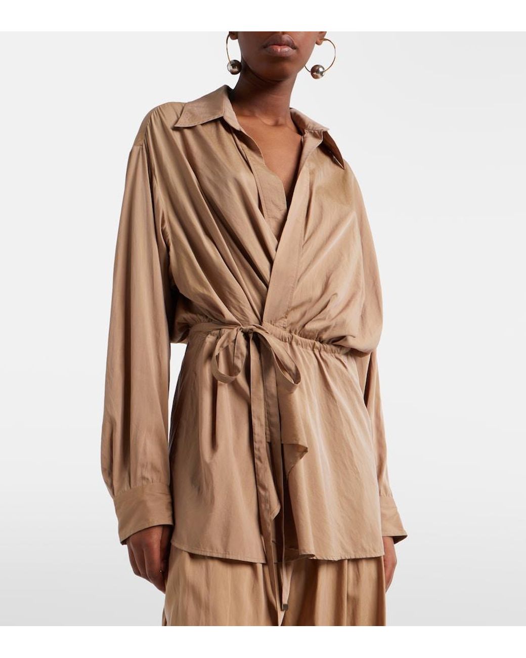 Isabel Marant Natural Keren Gathered Wrap Top