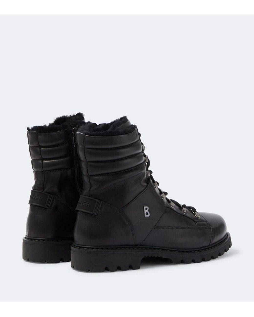 Bogner Black Helsinki Leather Lace-Up Boots for men