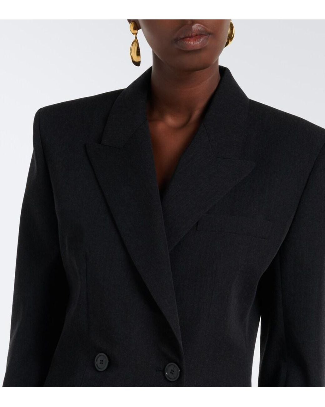 Isabel Marant Black Ranya Double-Breasted Virgin Wool Blazer