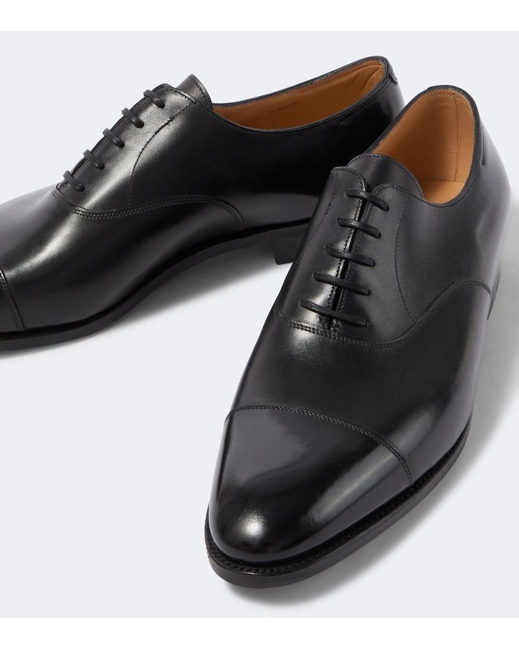 John Lobb Black City Ii Leather Derby Shoes for men