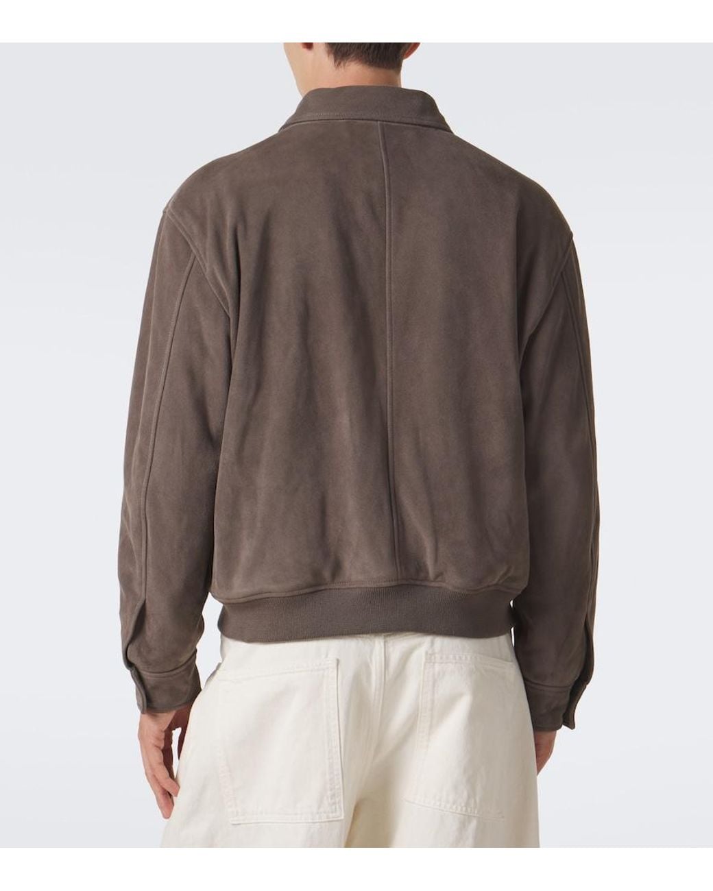 FRAME Brown Suede Blouson Jacket for men