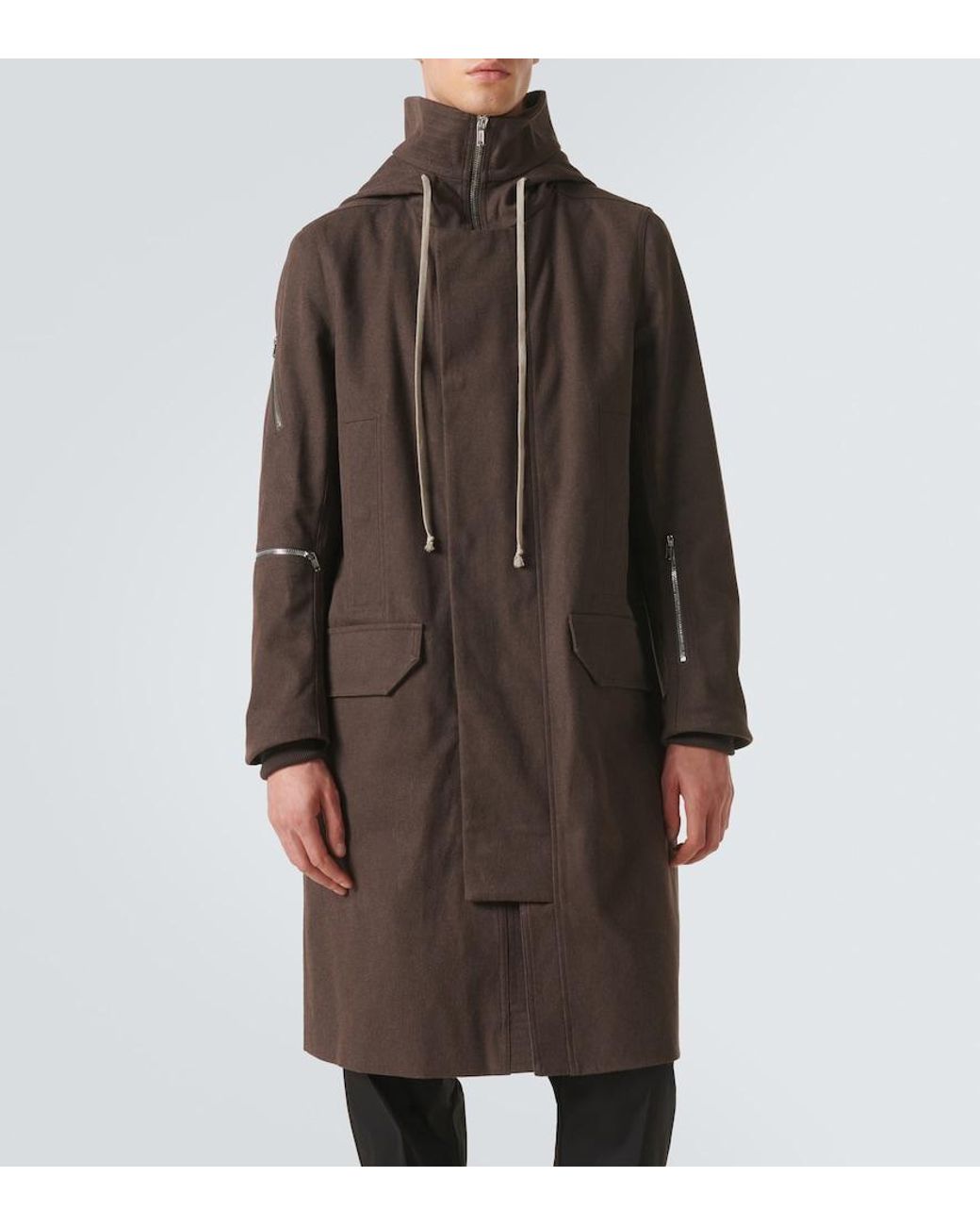 Rick Owens Brown Oversized Cotton Coat for men