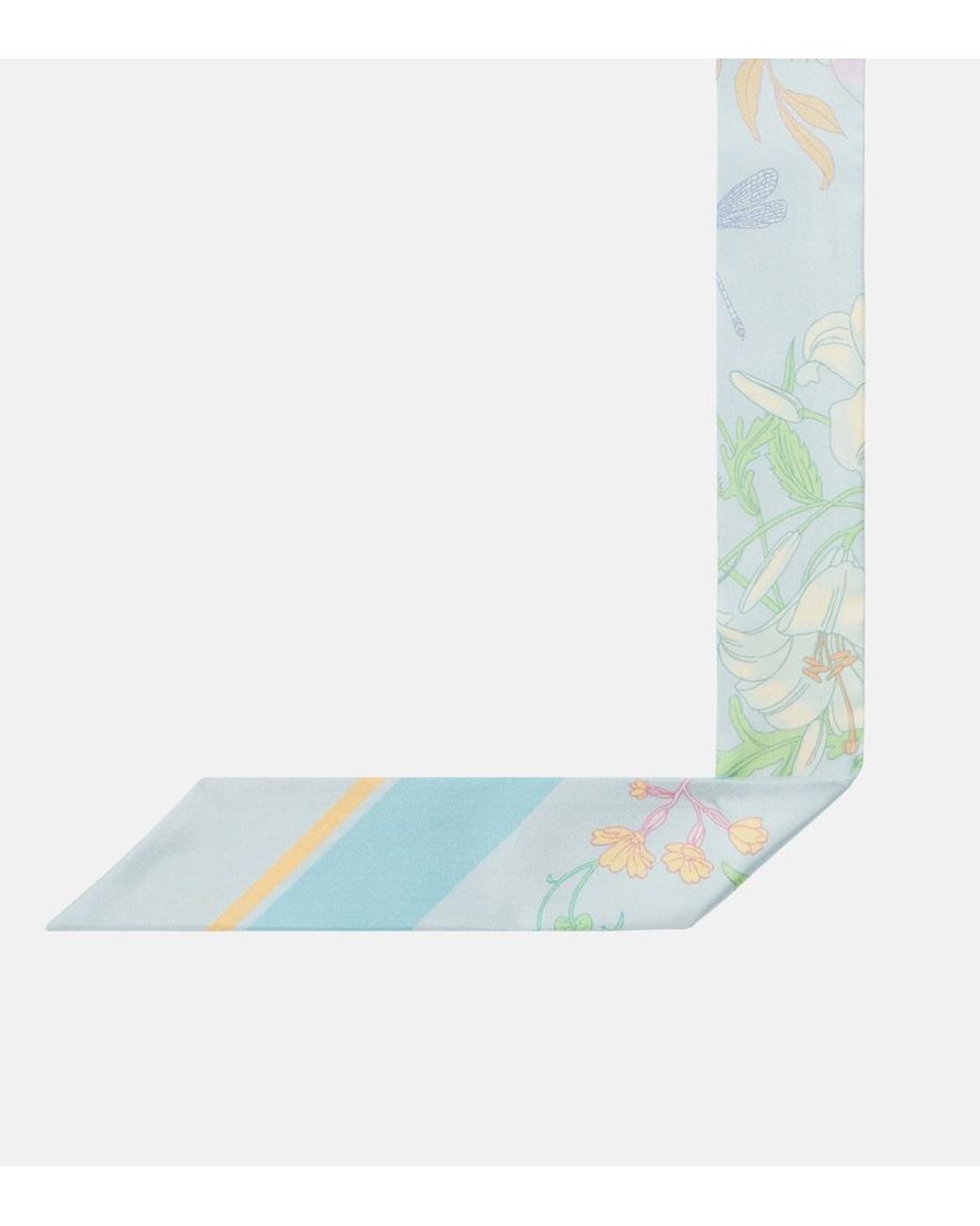 Gucci Blue Flora Silk Twill Scarf