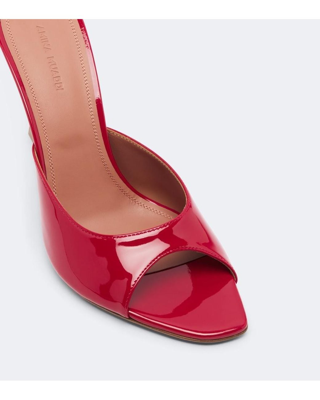 AMINA MUADDI Red Alexa Patent Leather Mules