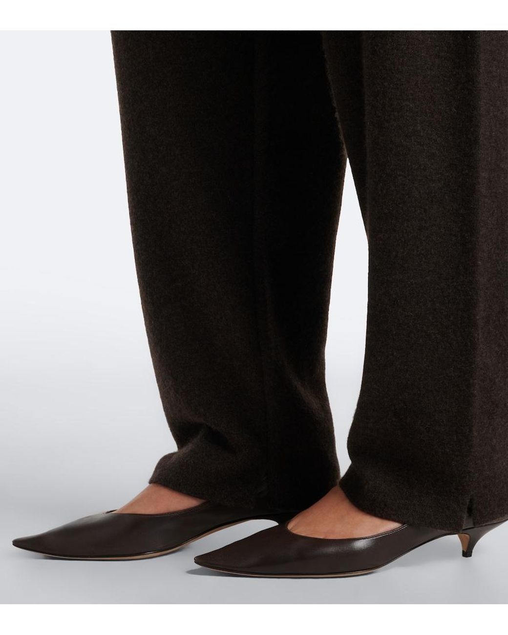 The Row Black Liisa Three Leather Pumps