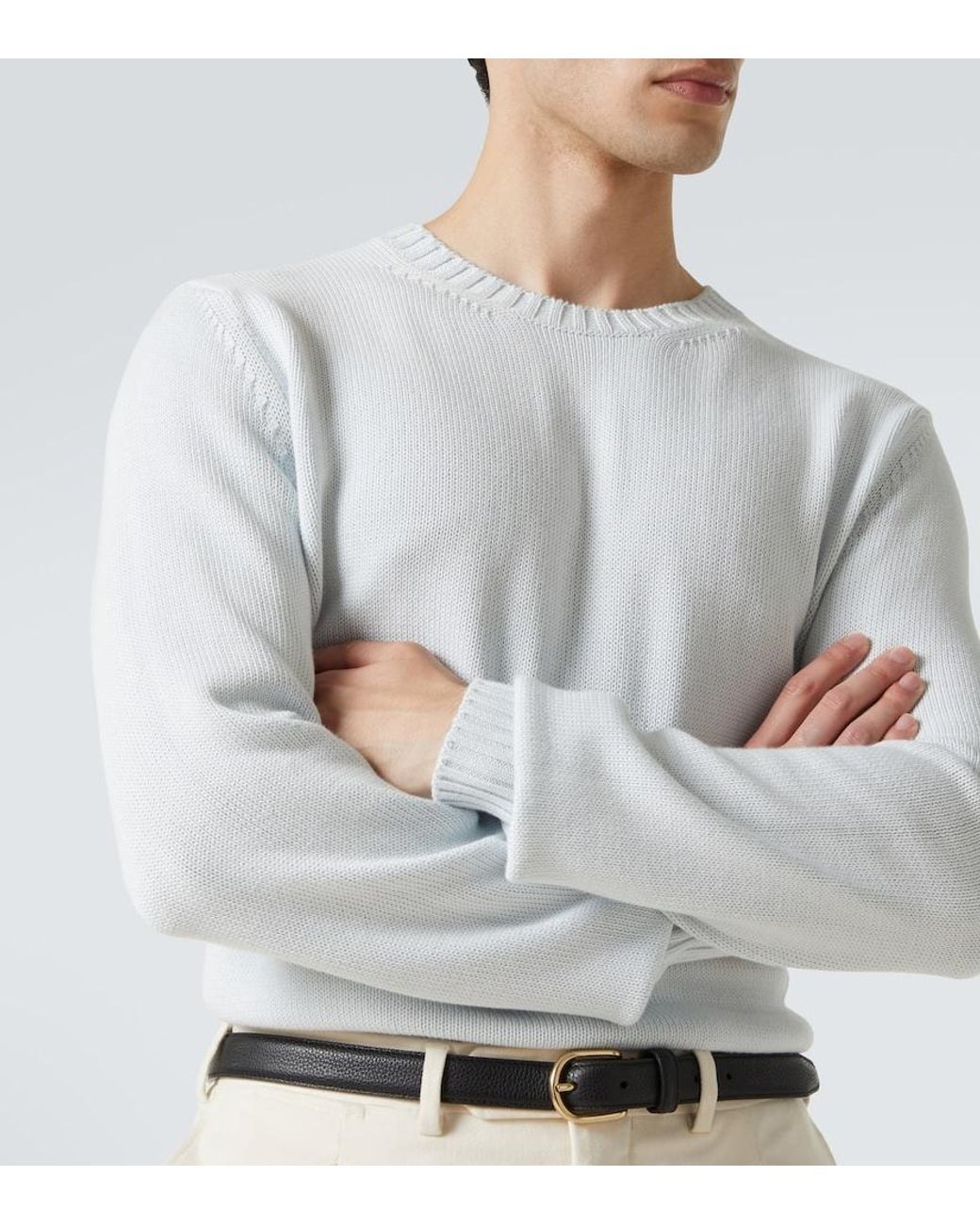 Saman Amel Pullover Aus Baumwolle in White für Herren