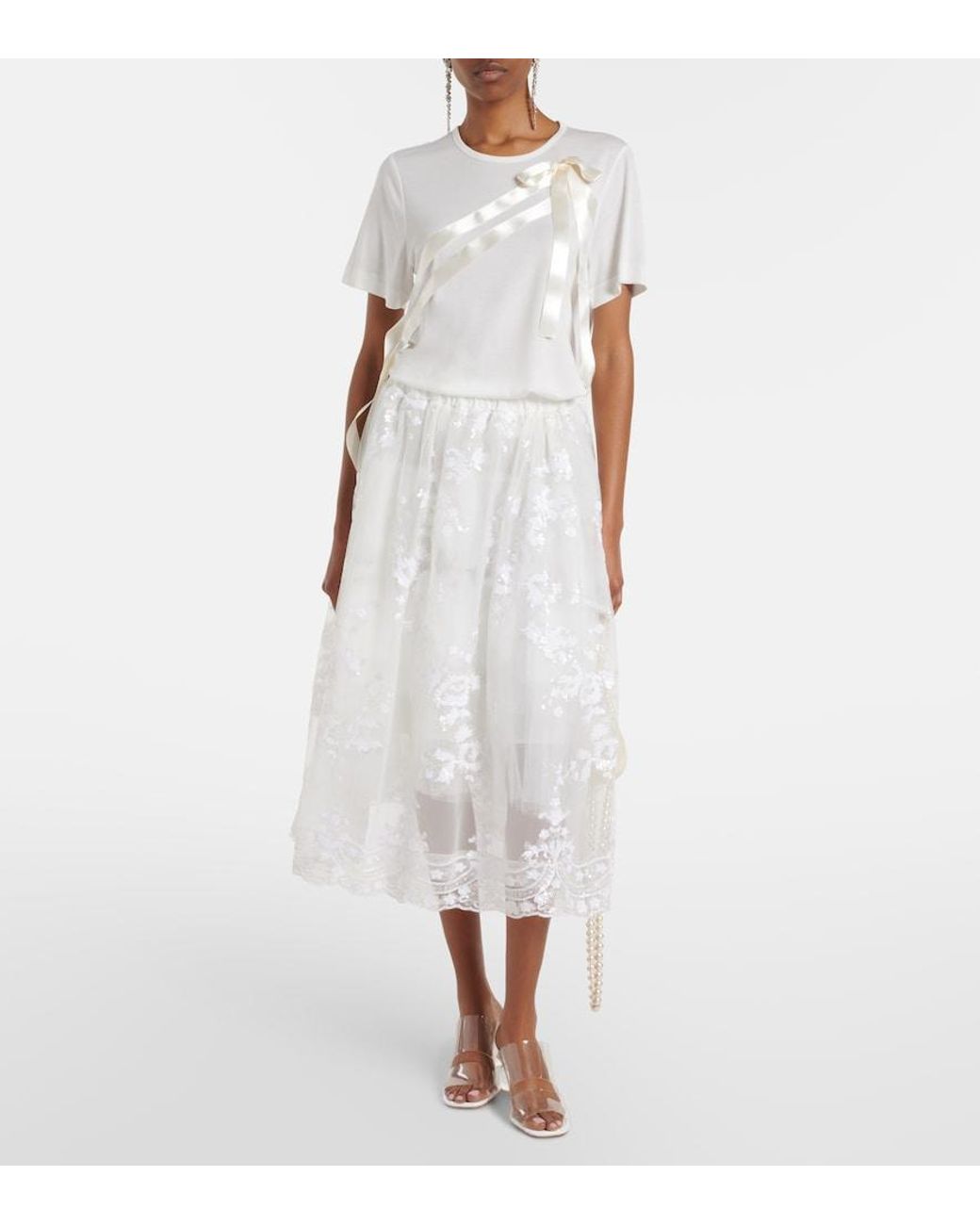 Gonna Midi di Simone Rocha in White