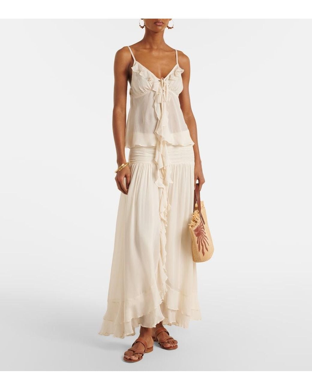 Poupette Natural Camille Ruffled Camisole