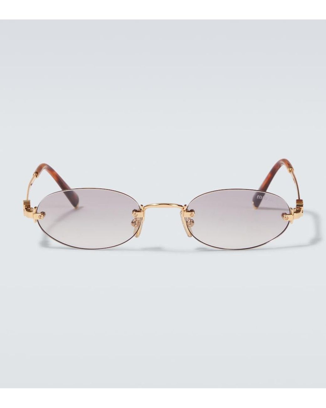 Miu Miu Metallic Oval Sunglasses for men
