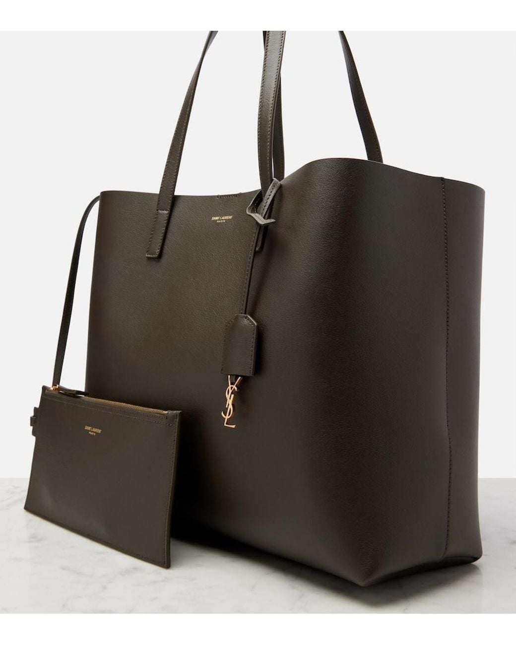 Saint Laurent Black Shopping Large Leather Tote Bag