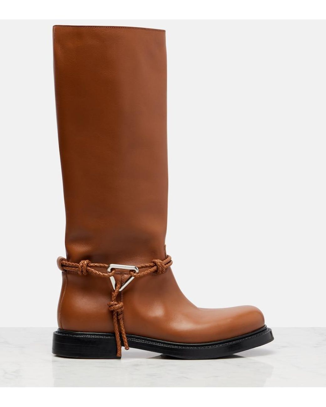 Bottega Veneta Brown James Leather Knee-High Boots