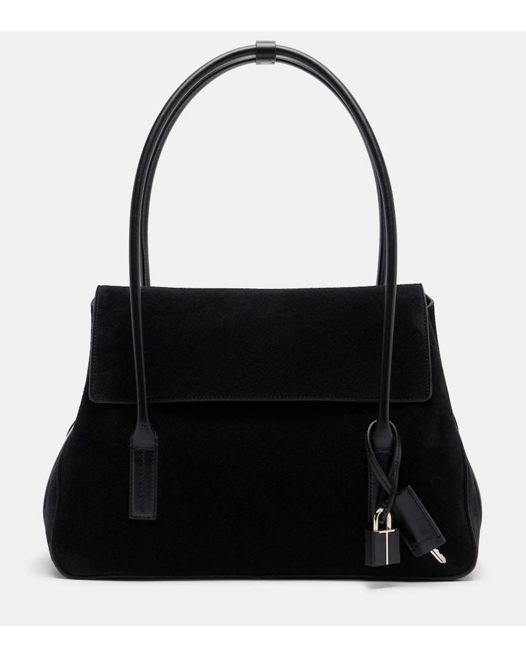 Tom Ford Black Eclipse Medium Suede Shoulder Bag