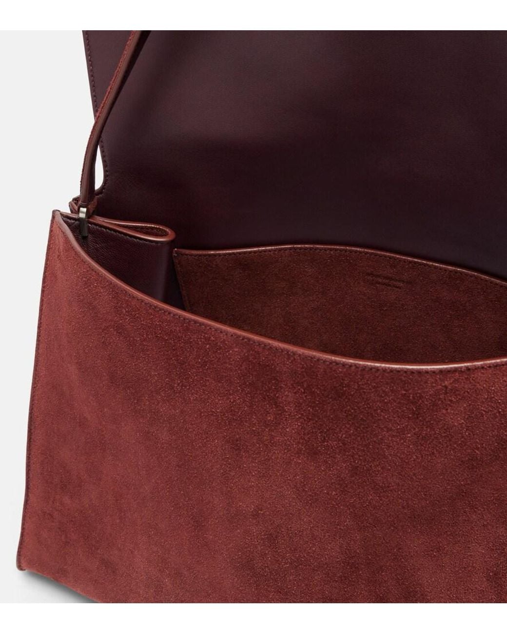Nour Hammour Red Amal Suede Shoulder Bag