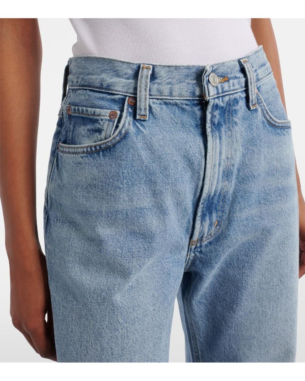 Agolde Blue Leena High-Rise Flared Jeans