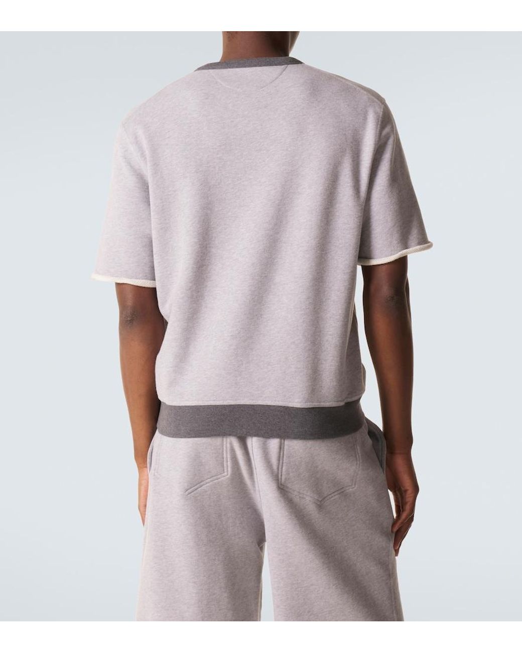 Brunello Cucinelli Gray Cotton Jersey T-Shirt for men