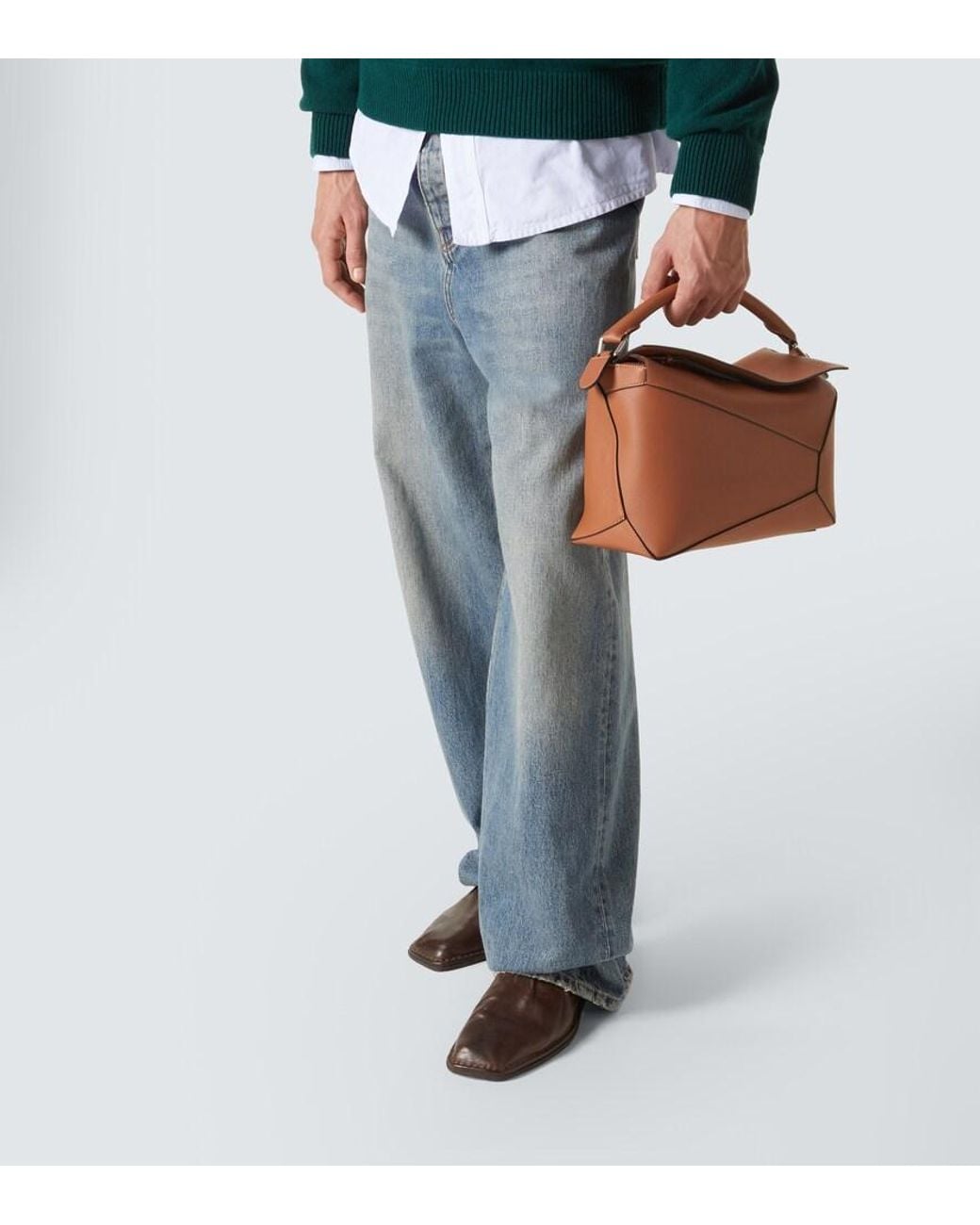 Loewe Tote Bag Puzzle Small Aus Leder in Brown für Herren