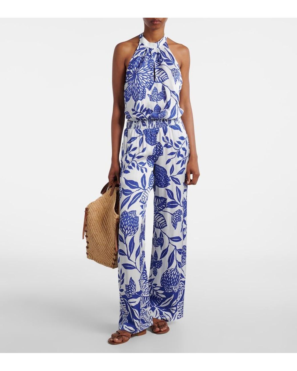 Poupette Blue Cecile Wide-Leg Pants