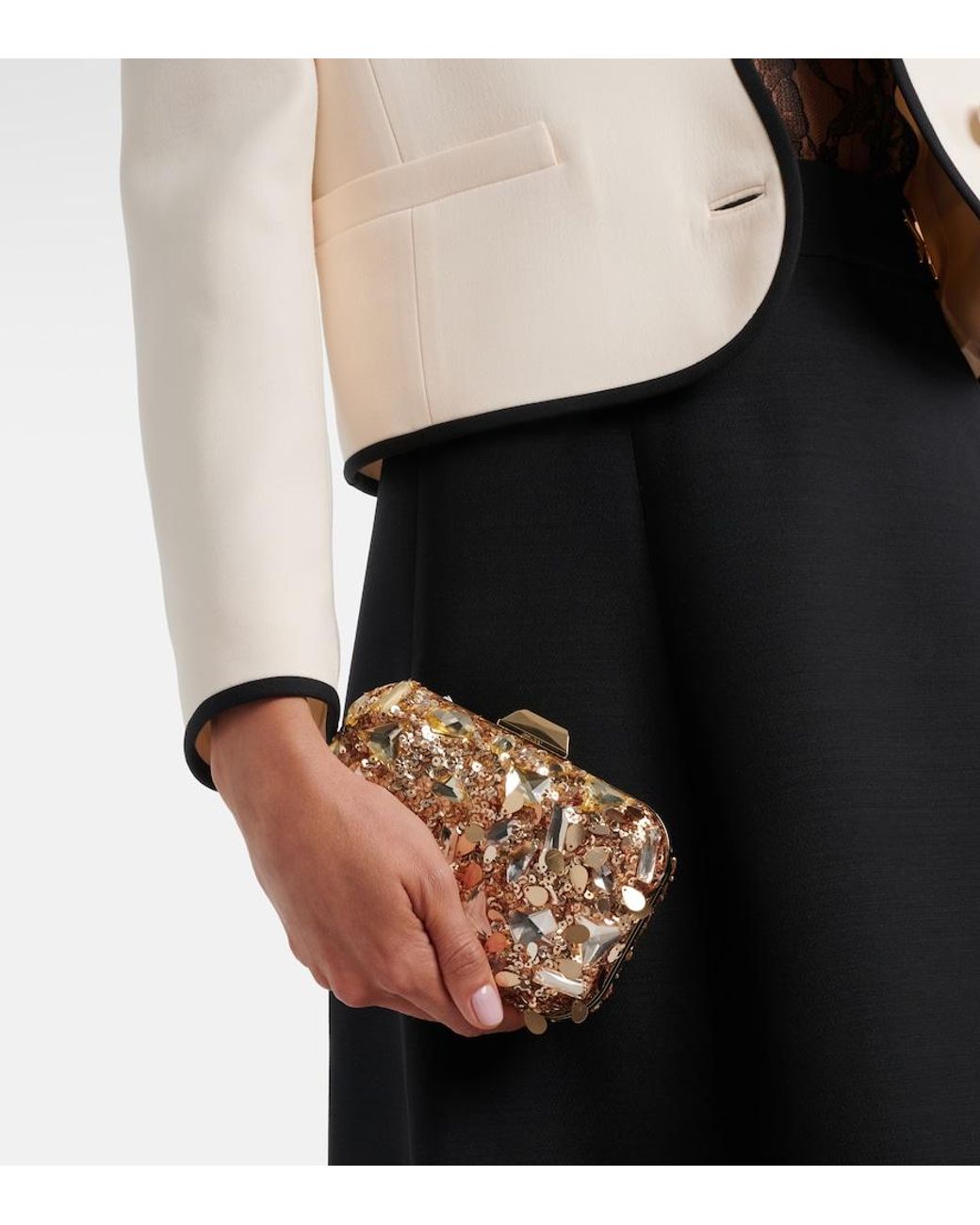Jimmy Choo Metallic Cloud Embellished Clutch