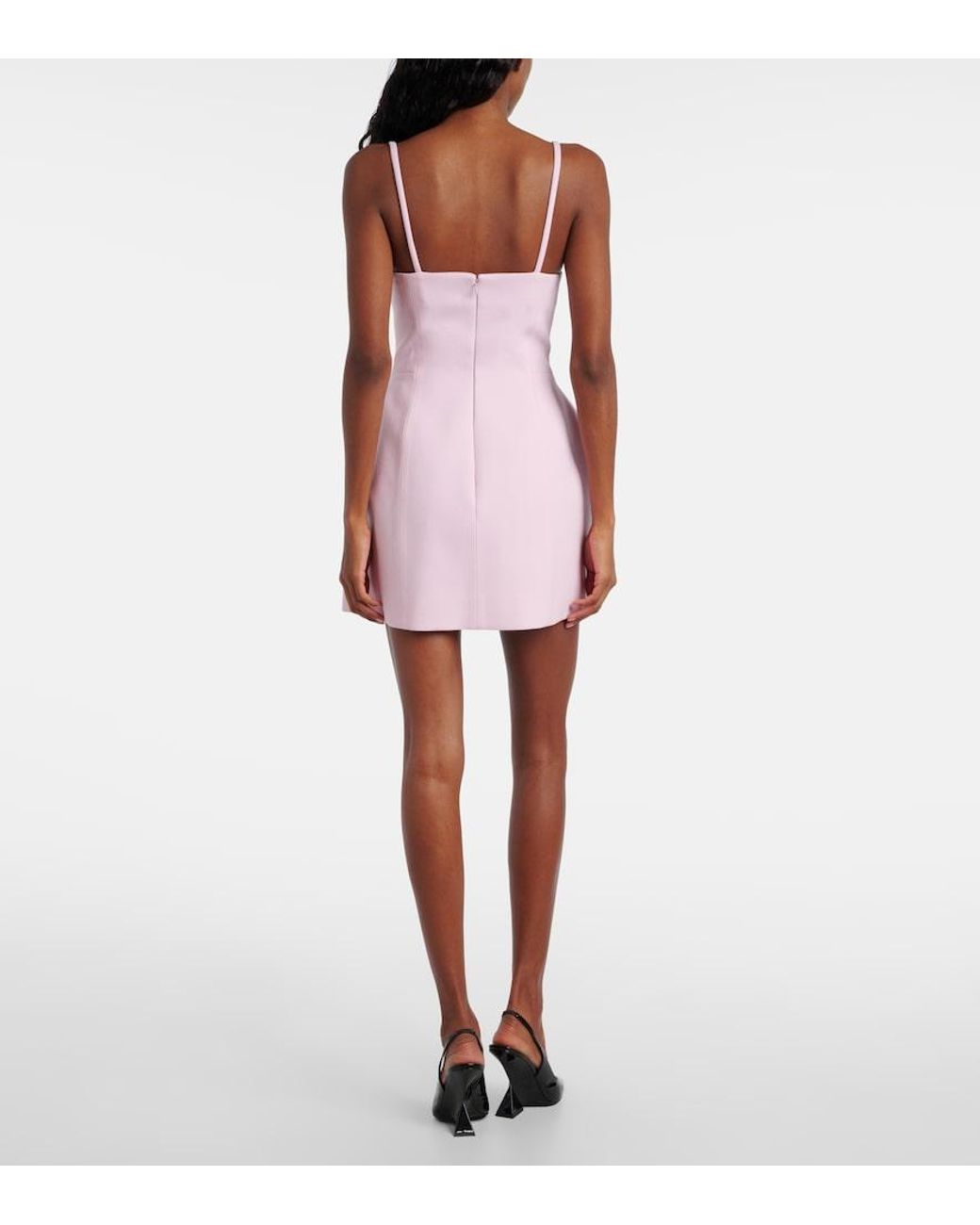 Blumarine Pink Embellished Crepe Minidress