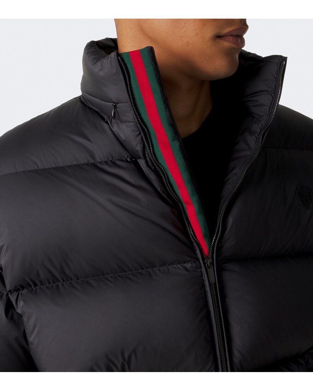 Gucci Black Web Stripe Down Jacket for men