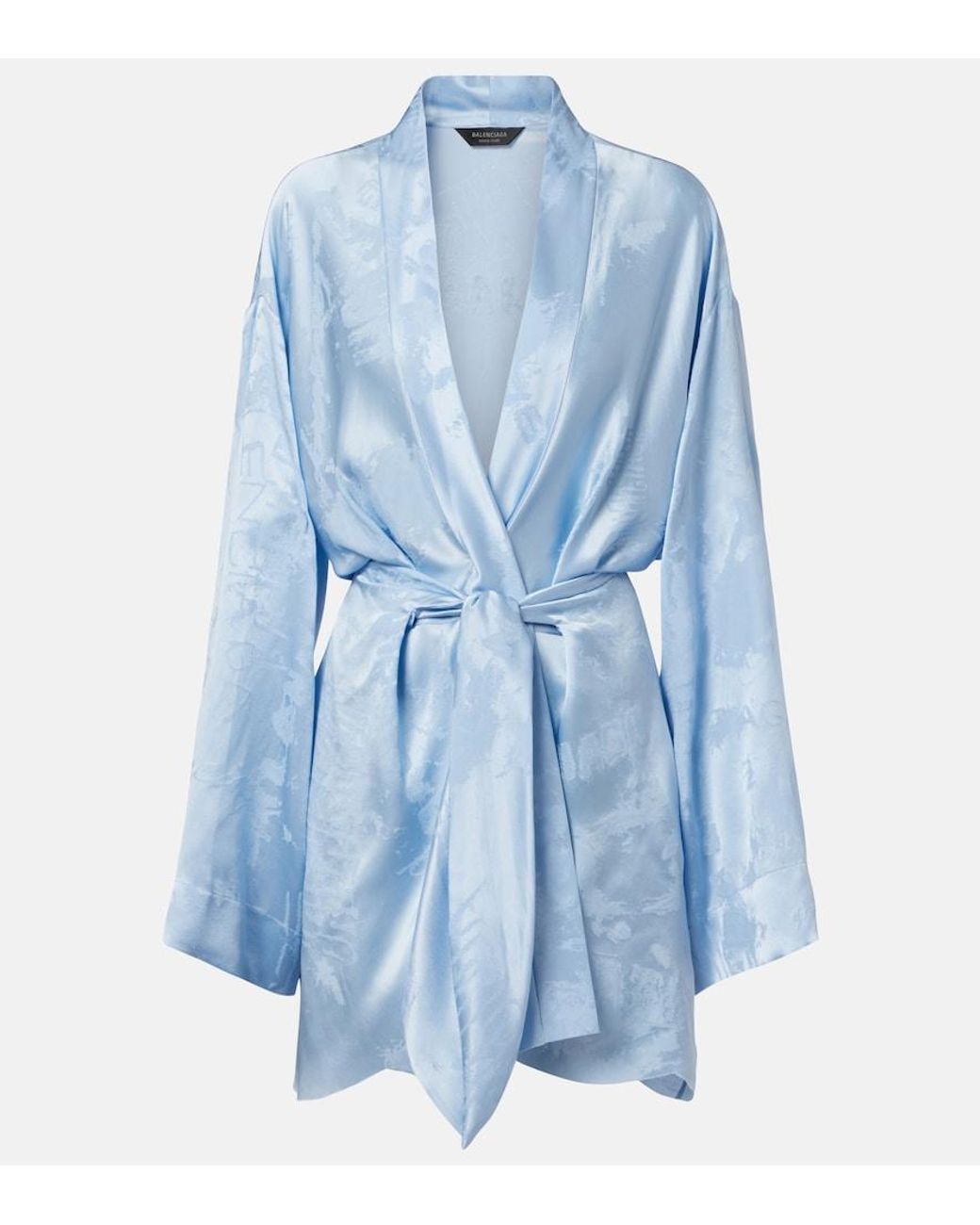 Balenciaga Blue Silk Wrap Dress