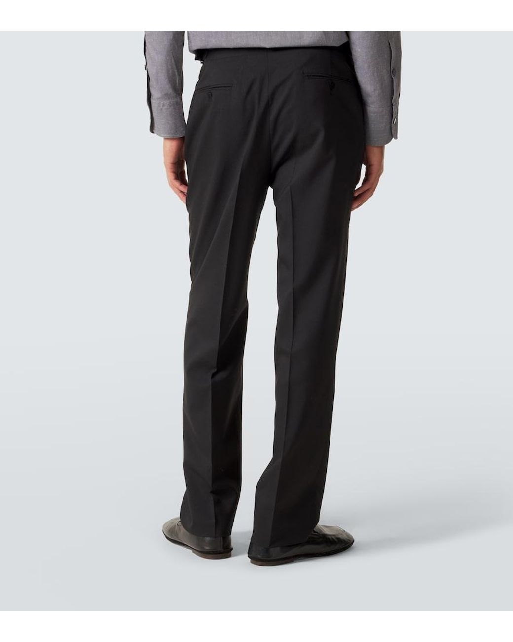 STÒFFA Black Wool Straight Pants for men