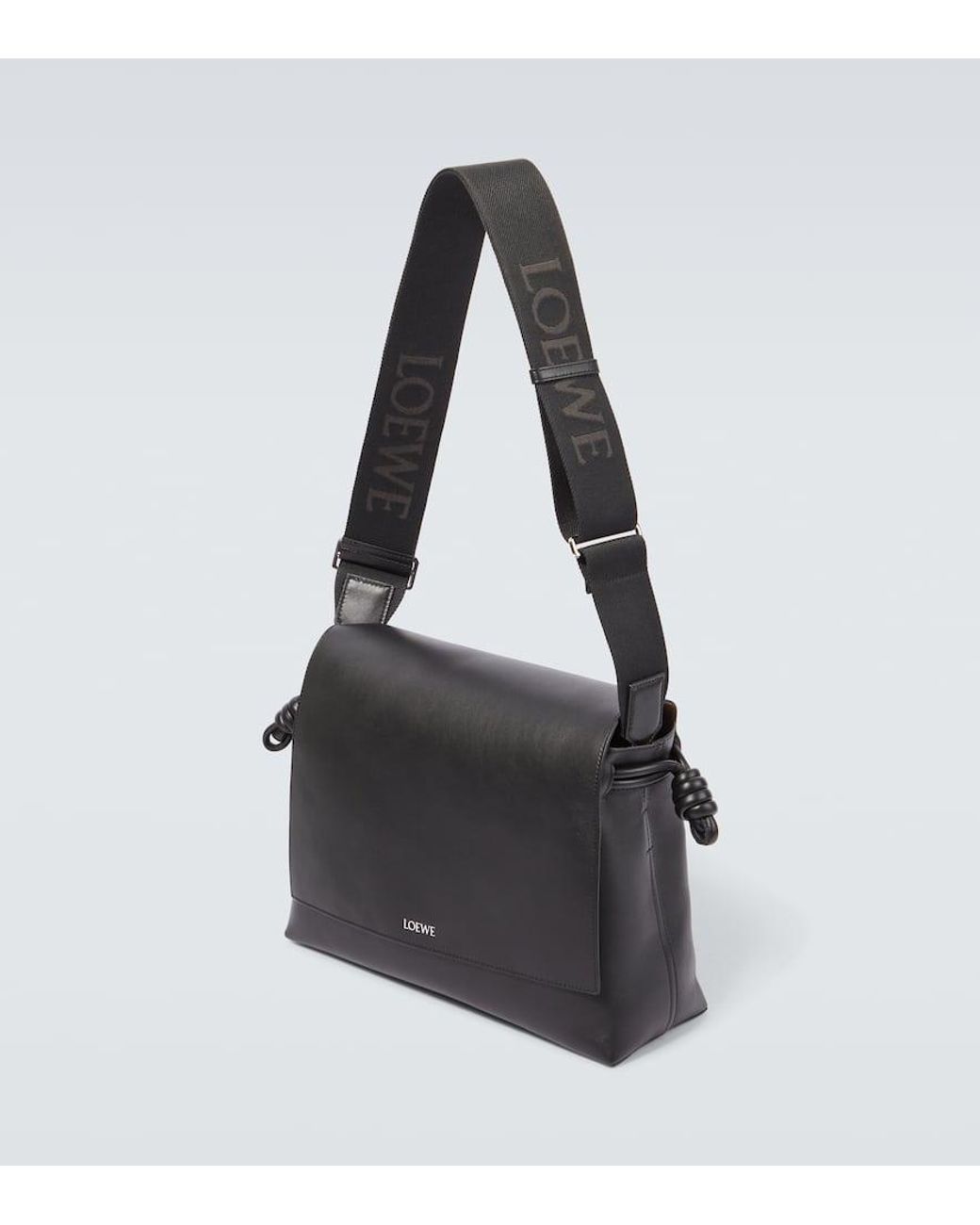 Loewe Flamenco Leather Messenger Bag in Black for Men | Lyst