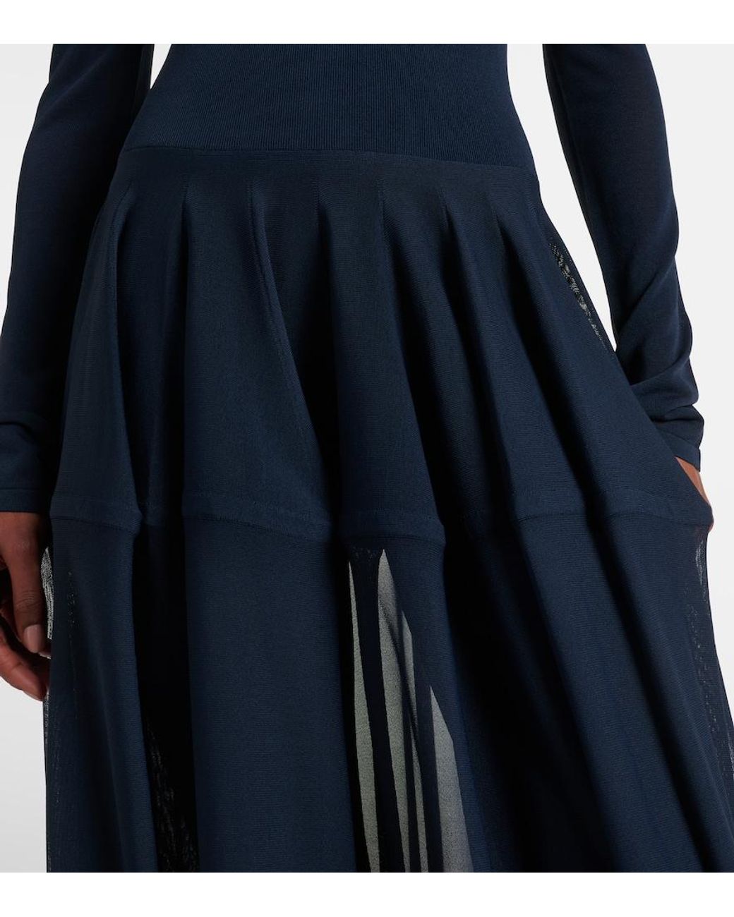 Alaïa Blue Sheer Midi Dress