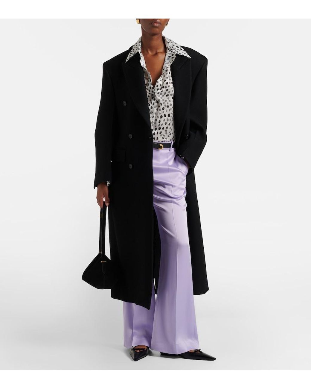 Nina Ricci White Printed Satin Blouse