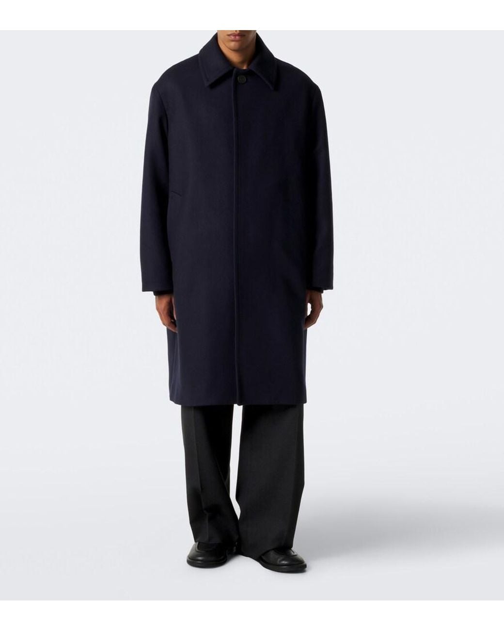 Studio Nicholson Blue Ady Wool-Blend Overcoat for men
