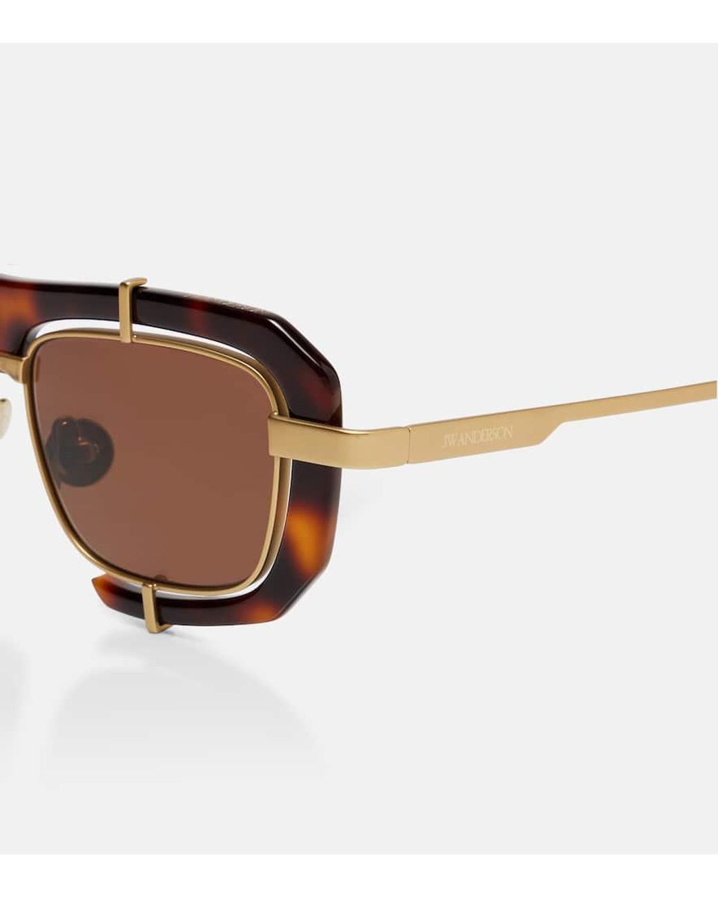 J.W. Anderson Brown Rectangular Sunglasses