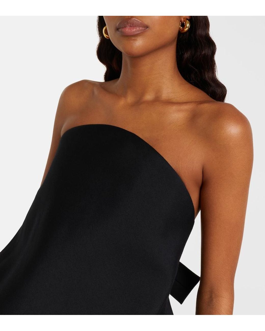 Balenciaga Black Peplum Bustier Dress