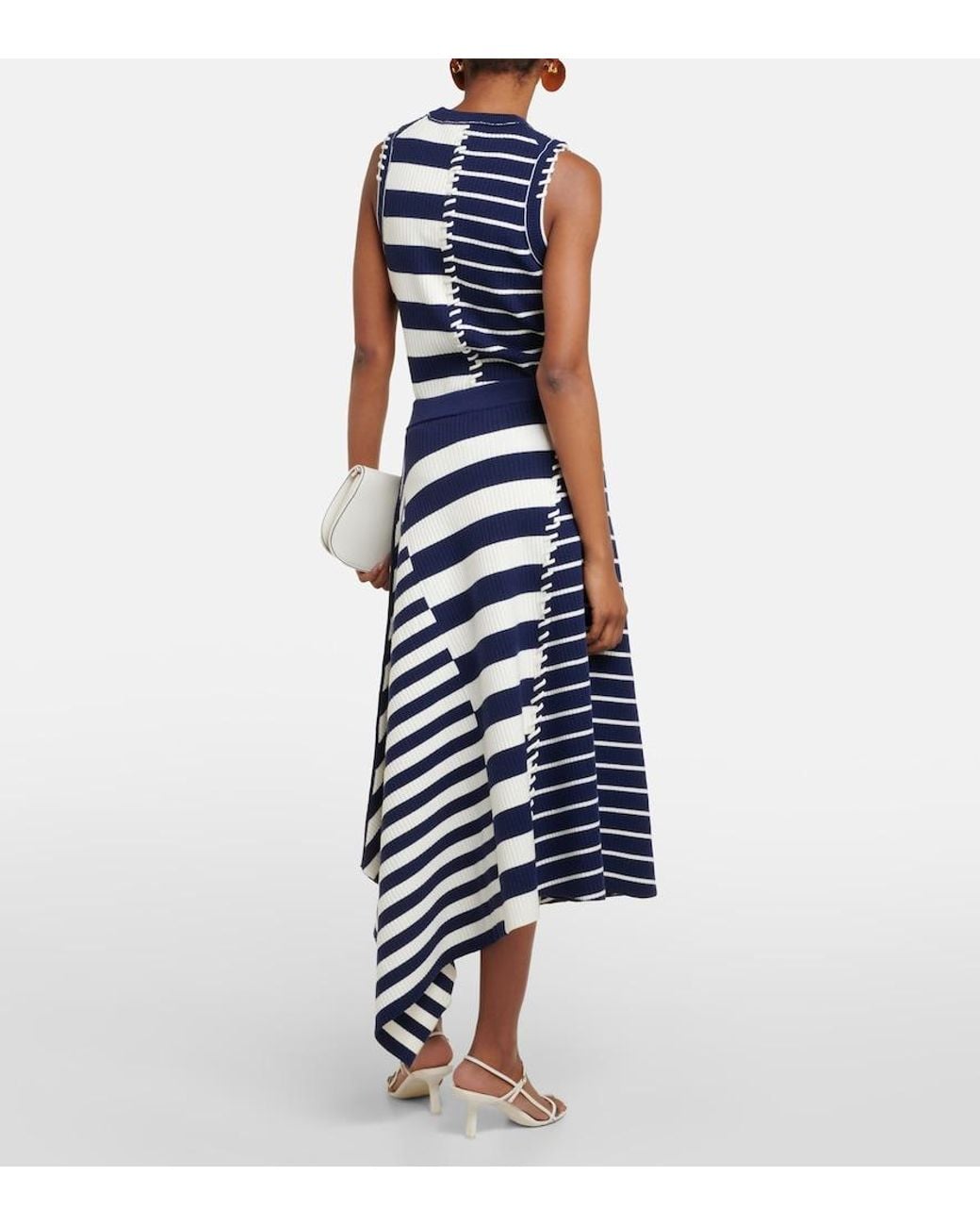 Jonathan Simkhai Blue Braylon Asymmetrical Midi Skirt