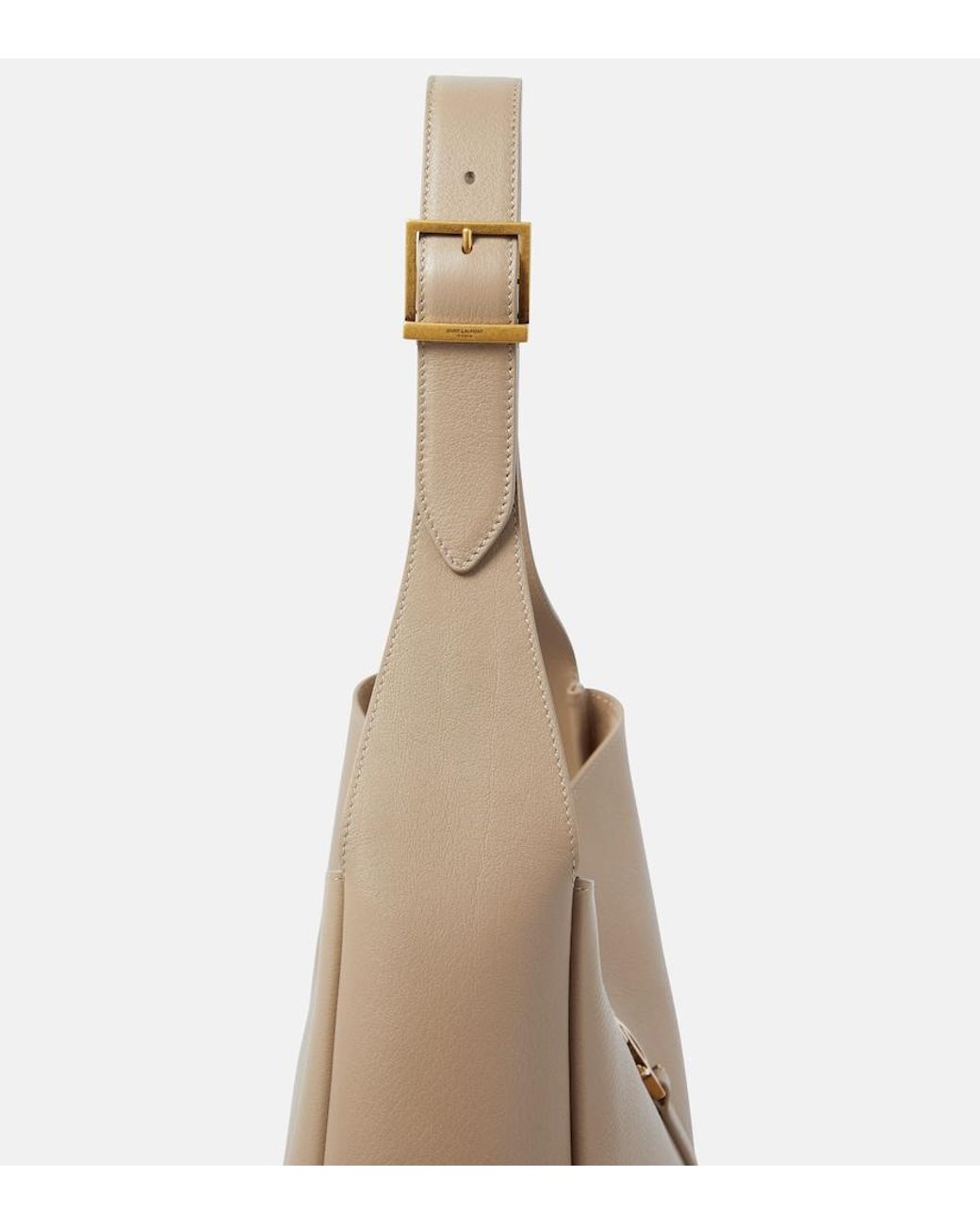 Saint Laurent Natural Le 5 A 7 Large Leather Shoulder Bag