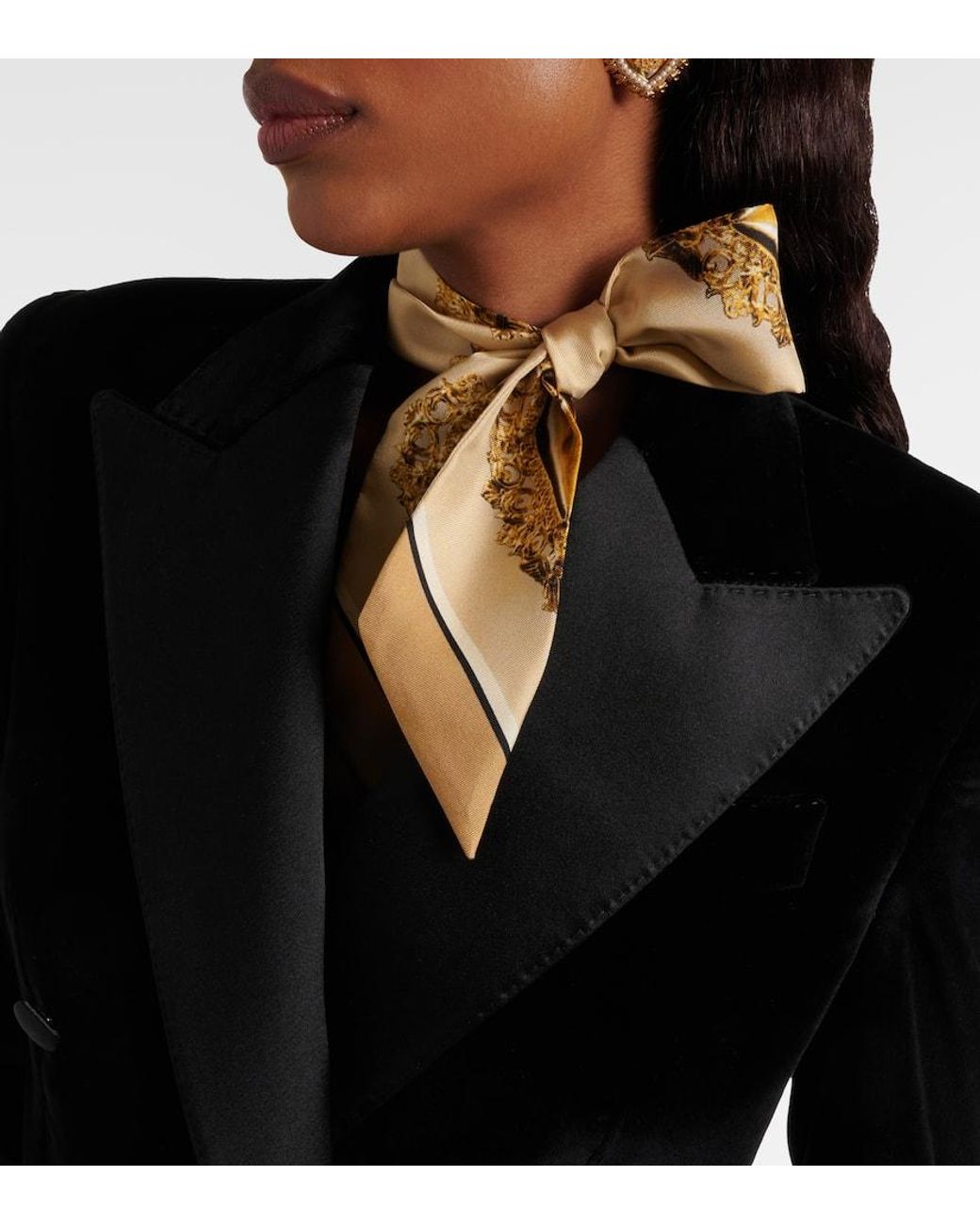 Dolce & Gabbana Metallic Printed Silk Twill Scarf