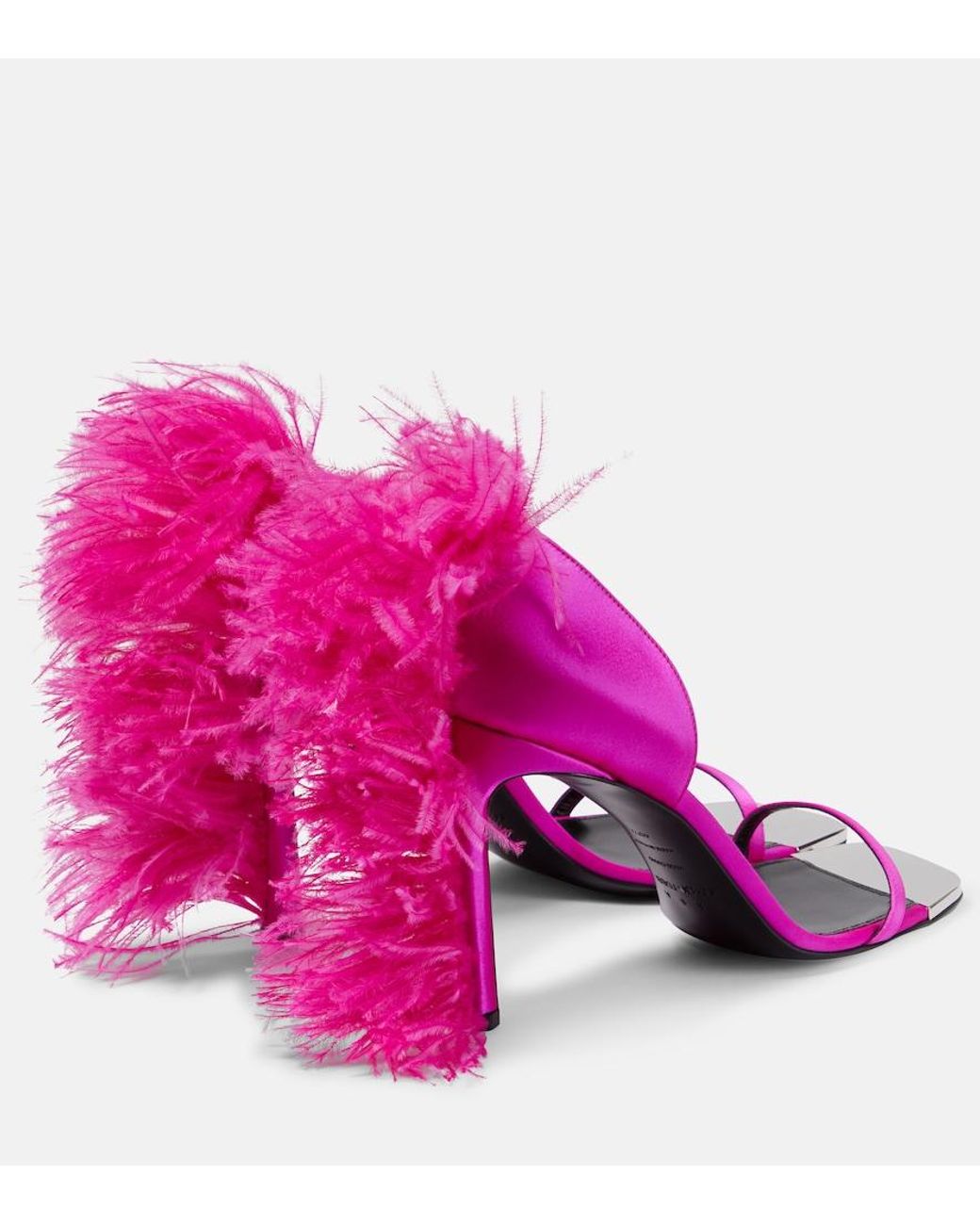 Area Pink X Sergio Rossi Amazon Feather-Trimmed Sandals