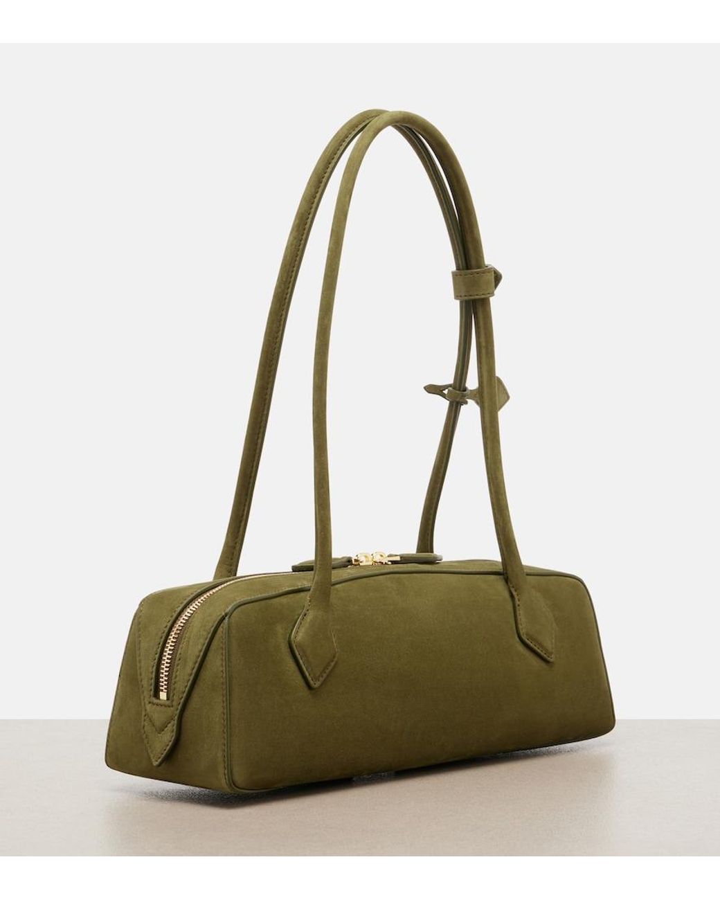 Alaïa Green Le Teckel Medium Suede Shoulder Bag