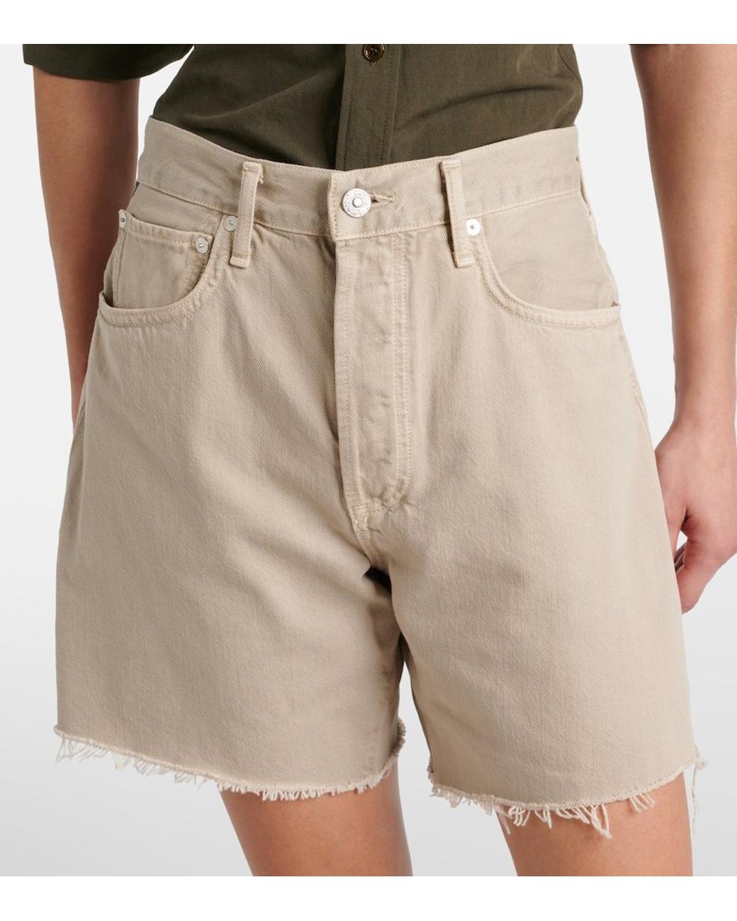 Citizens of Humanity Natural Marlow Long Denim Shorts