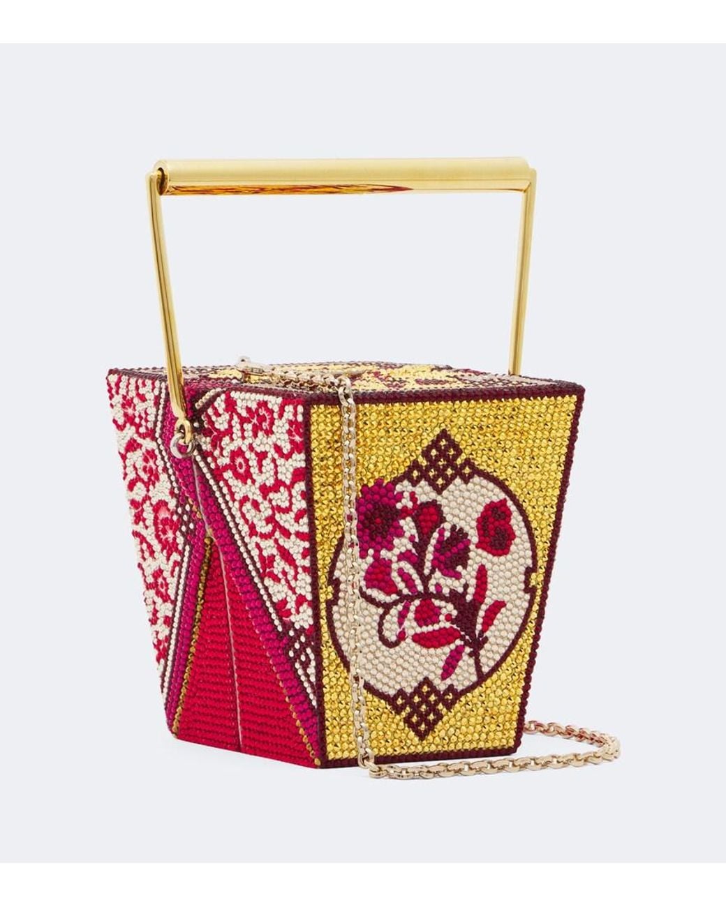 Judith Leiber Pink Take Out Box Embellished Clutch